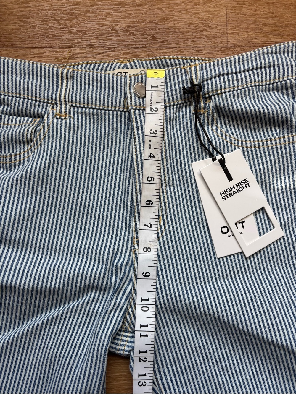 Oat New York Straight-Leg Jeans in Blue & White Stripes - Picture 9 of 12